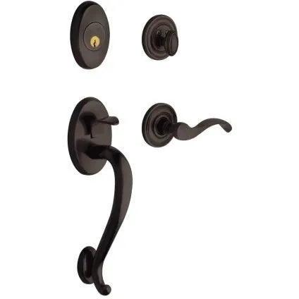 Baldwin Logan Sectional Single Cylinder Handleset with Interior 5455V Wave Lever Venetian Bronze