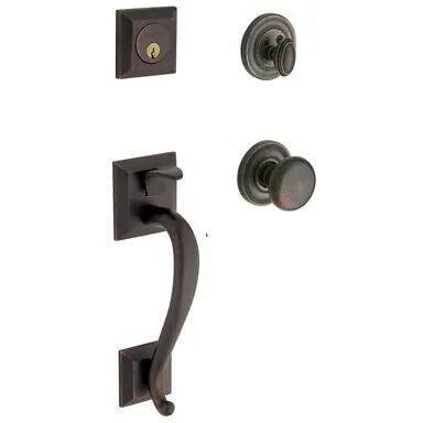 Baldwin Estate Madison Sectional Single Cylinder Handleset with Interior 5015 Classic Knob in Oil Rubbed Bronze finish
