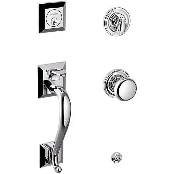 Baldwin Madison Sectional Single Cylinder Handleset with Interior 5015 Classic Knob in Polished Chrome finish