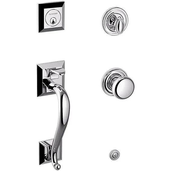 Baldwin Estate Madison Sectional Single Cylinder Handleset with Interior 5015 Classic Knob in Polished Chrome finish