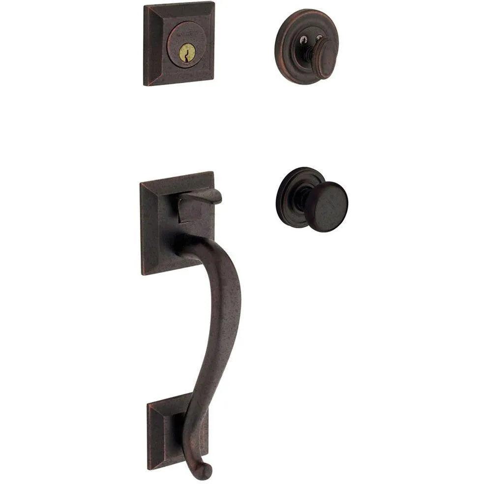 Baldwin Estate Madison Sectional Single Cylinder Handleset with Interior 5015 Classic Knob in Venetian Bronze finish