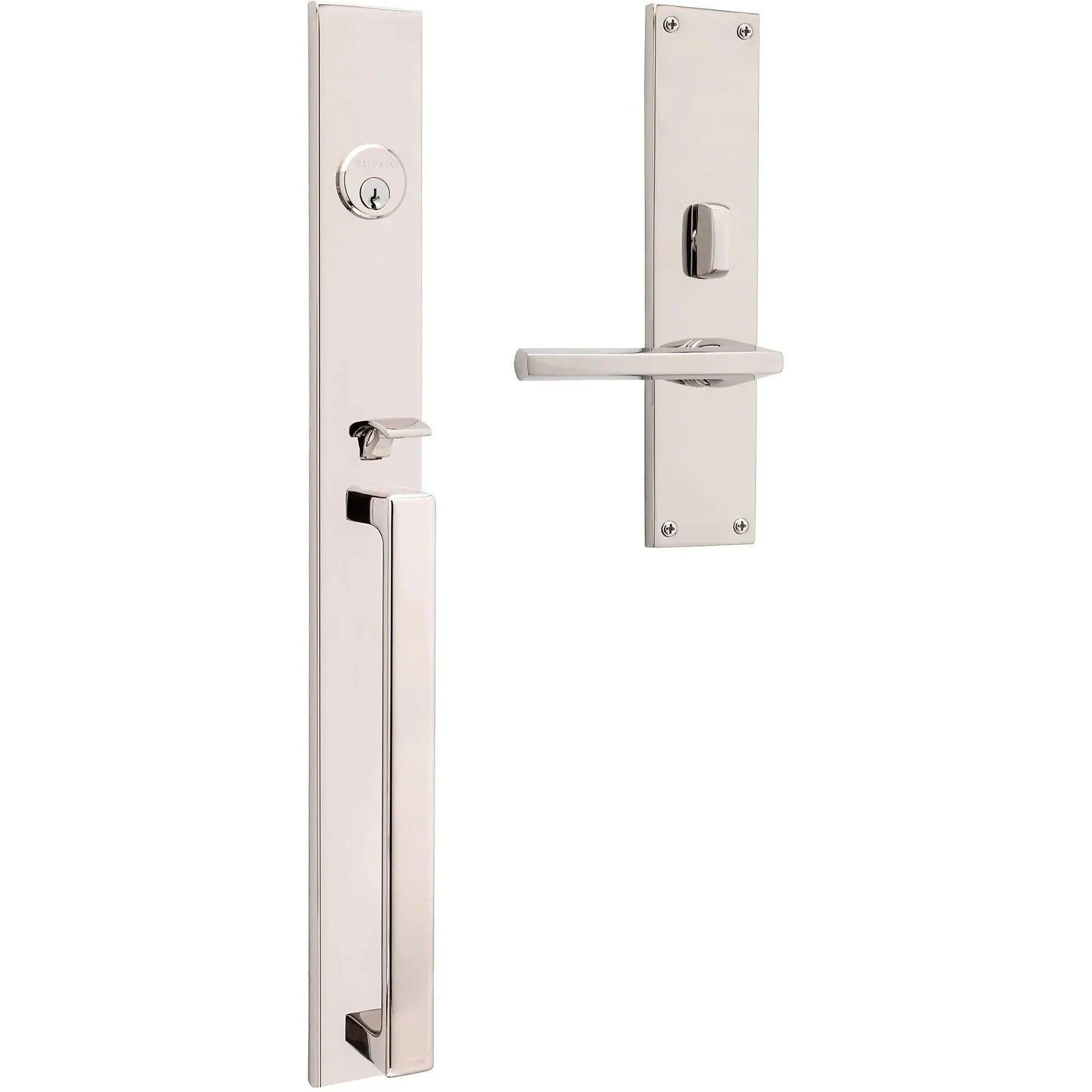 Baldwin Minneapolis 20" Entrance Handleset Trim with Interior 5162 Lever Lifetime Polished Nickel