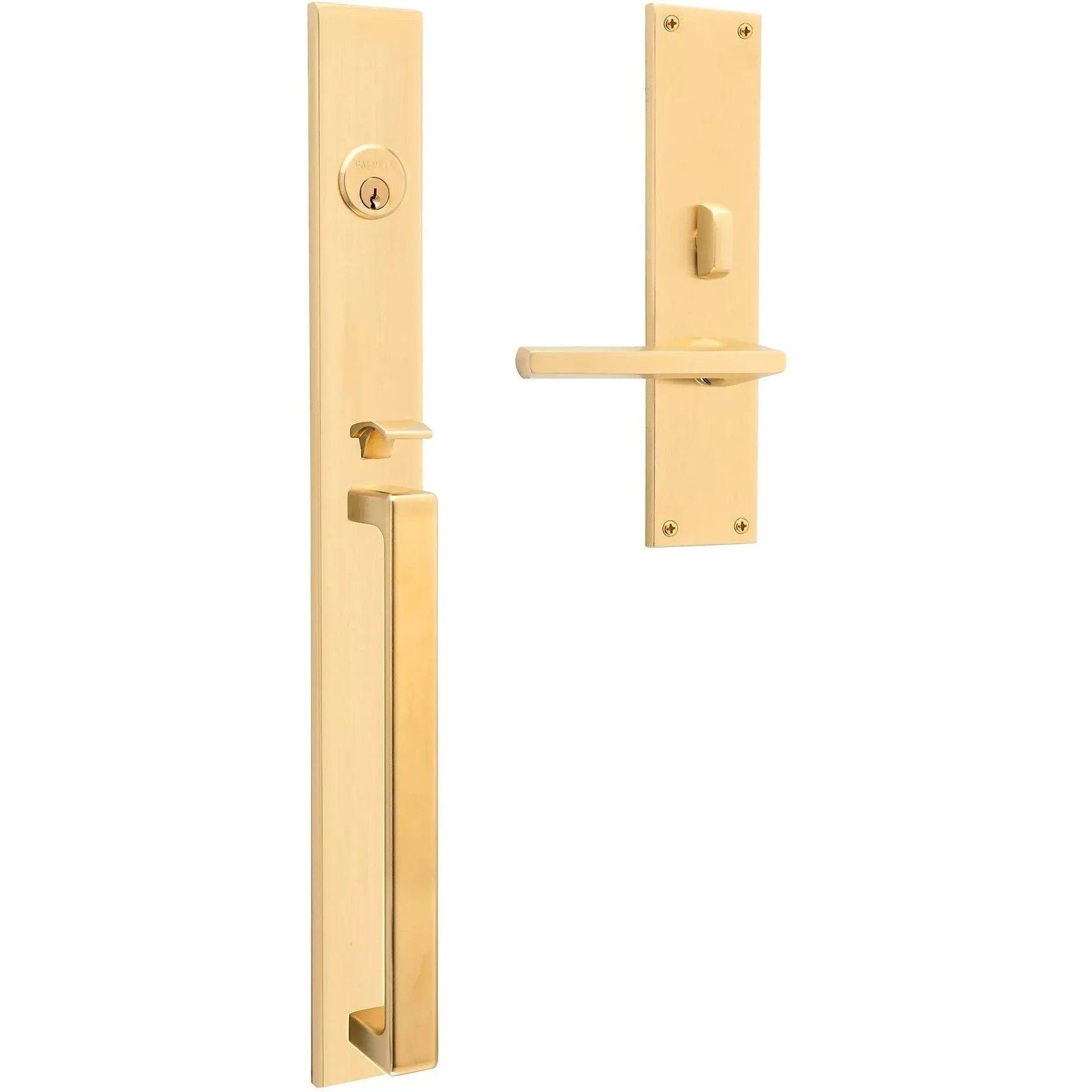 Baldwin Minneapolis 20" Entrance Handleset Trim with Interior 5162 Lever Lifetime Satin Brass