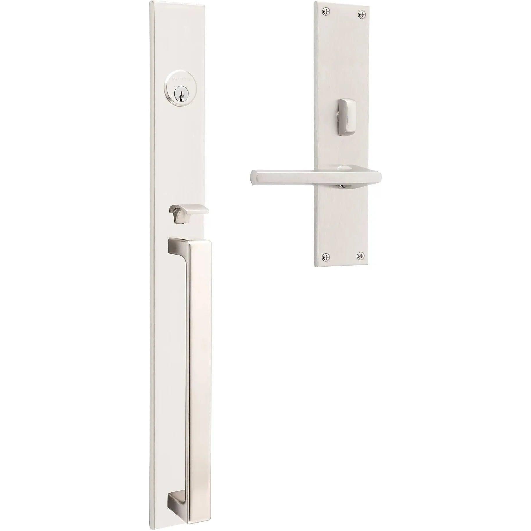 Baldwin Minneapolis 20" Entrance Handleset Trim with Interior 5162 Lever Lifetime Satin Nickel