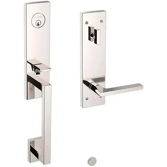 Baldwin Minneapolis 3/4 Escutcheon Handleset with Interior 5162 Minneapolis Lever in Lifetime Polished Nickel finish