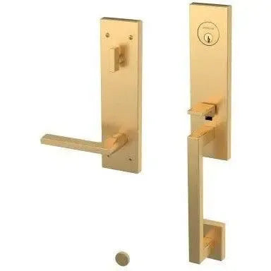Baldwin Minneapolis 3/4 Escutcheon Handleset with Interior 5162 Minneapolis Lever in Lifetime Satin Brass finish