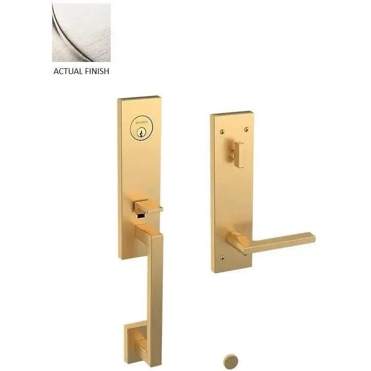 Baldwin Minneapolis 3/4 Escutcheon Handleset with Interior 5162 Minneapolis Lever in Lifetime Satin Nickel finish