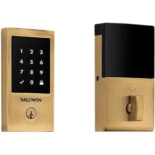 Baldwin Minneapolis Electronic Touchscreen Deadbolt in Satin Brass Brown finish