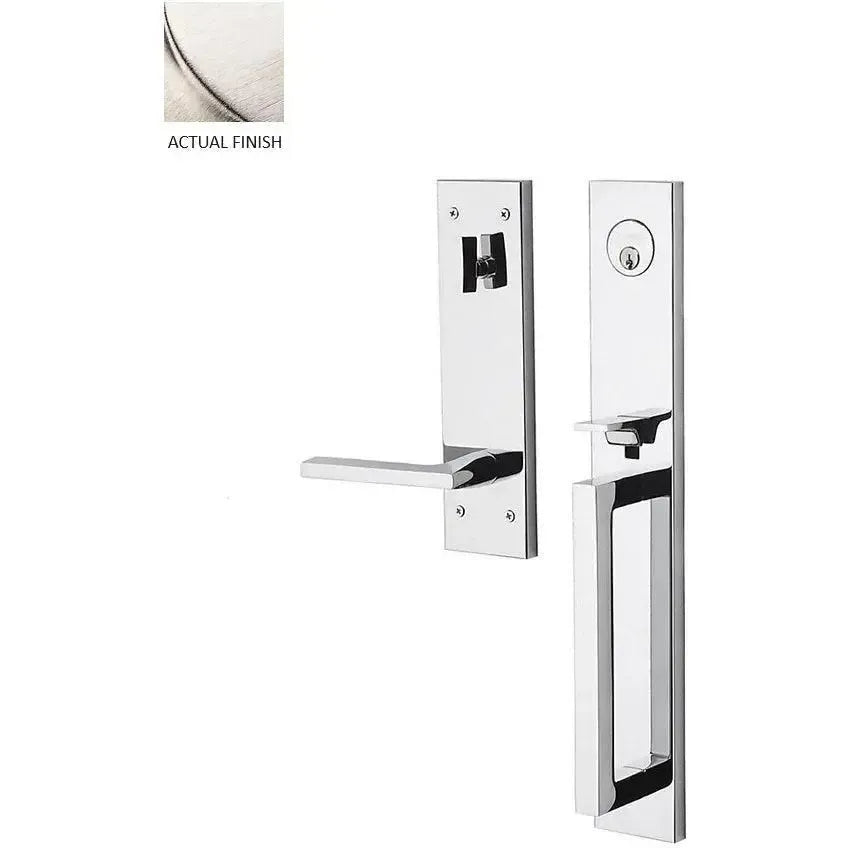 Baldwin Minneapolis Full Escutcheon Single Cylinder Handleset with 5162 Minneapolis Lever in Lifetime Satin Nickel finish