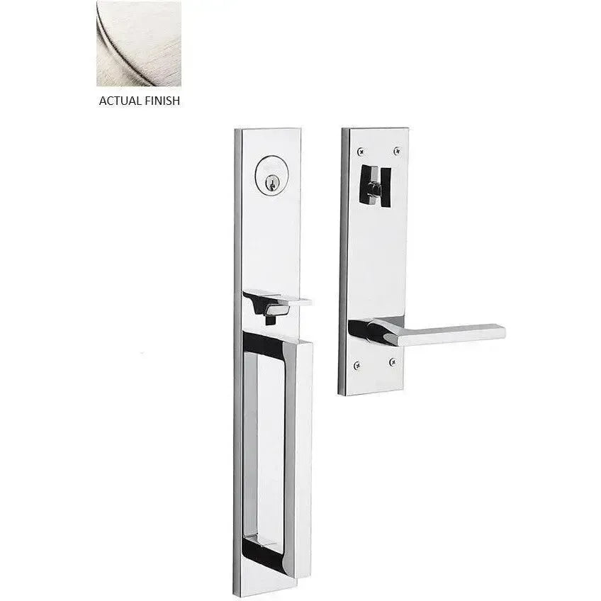 Baldwin Minneapolis Full Escutcheon Single Cylinder Handleset with 5162 Minneapolis Lever in Lifetime Satin Nickel finish
