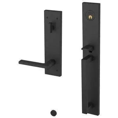 Baldwin Minneapolis Full Escutcheon Single Cylinder Handleset with 5162 Minneapolis Lever in Satin Black finish