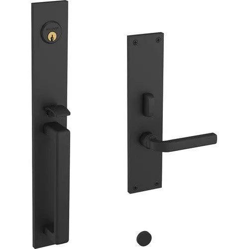 Baldwin Minneapolis Mortise Handleset Entrance Trim with Interior 5162 Lever Satin Black