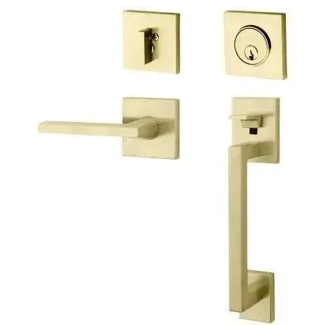 Baldwin Minneapolis Sectional Trim Handleset with Interior 5162 Minneapolis Lever in Lifetime Satin Brass finish