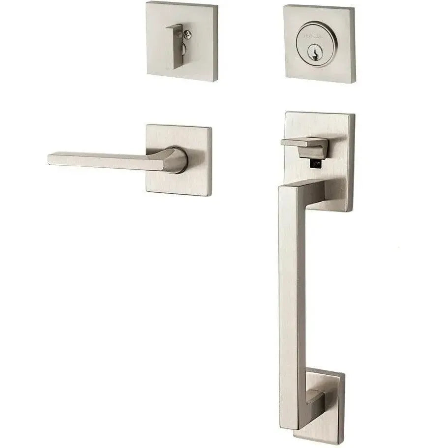 Baldwin Minneapolis Sectional Trim Handleset with Interior 5162 Minneapolis Lever in Lifetime Satin Nickel finish