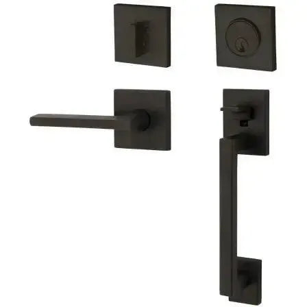 Baldwin Minneapolis Sectional Trim Handleset with Interior 5162 Minneapolis Lever in Oil Rubbed Bronze finish