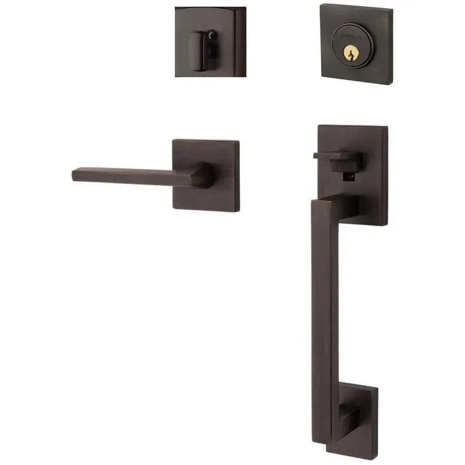 Baldwin Minneapolis Sectional Trim Handleset with Interior 5162 Minneapolis Lever in Venetian Bronze finish