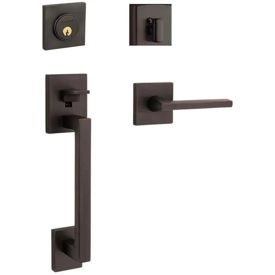 Baldwin Minneapolis Sectional Trim Handleset with Interior 5162 Minneapolis Lever in Venetian Bronze finish