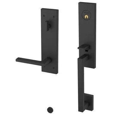 Baldwin Minneapolis Single Cylinder Handleset With Interior 5162 Lever Satin Black