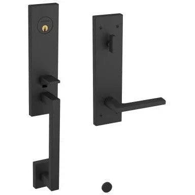 Baldwin Minneapolis Single Cylinder Handleset With Interior 5162 Lever Satin Black