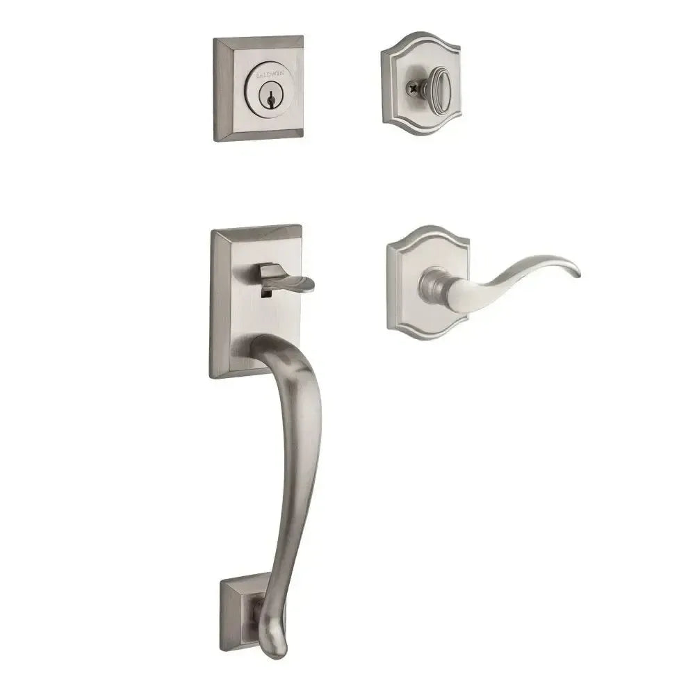 Baldwin ReserveBaldwin Napa Handleset with Interior Curve Lever with Traditional Arch Rosette in 