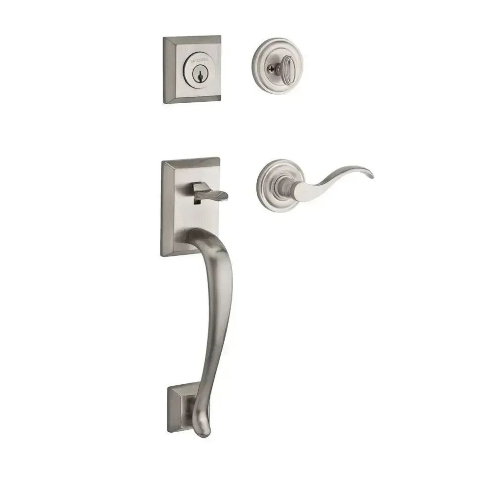 Baldwin ReserveBaldwin Napa Handleset with Interior Curve Lever with Traditional Round Rosette in 