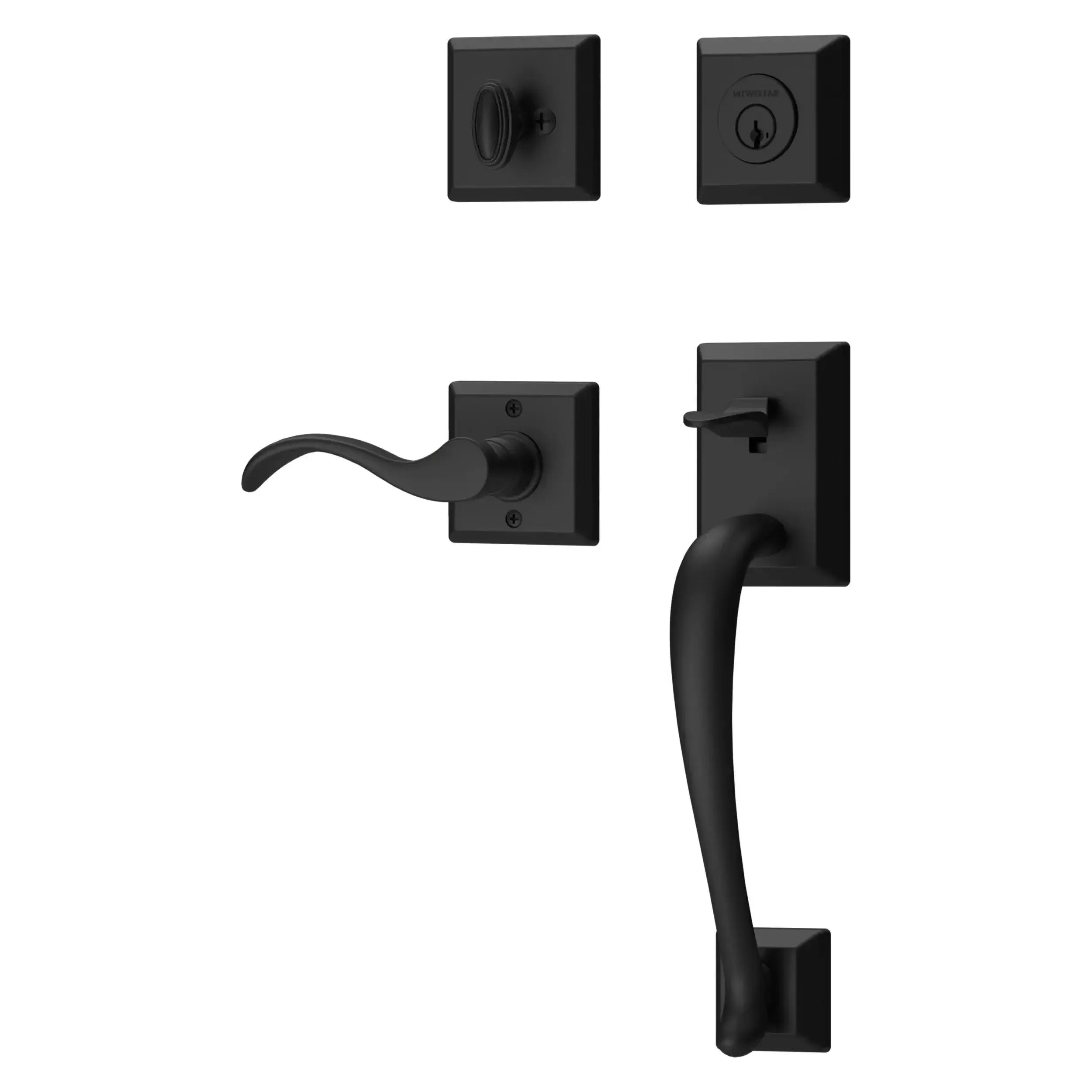 Baldwin ReserveBaldwin Napa Handleset with Interior Curve Lever with Traditional Square Rosette in 