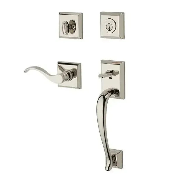 Baldwin ReserveBaldwin Napa Handleset with Interior Curve Lever with Traditional Square Rosette in 