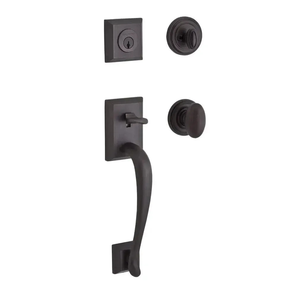 Baldwin ReserveBaldwin Napa Handleset with Interior Ellipse Knob with Traditional Round Rosette in 