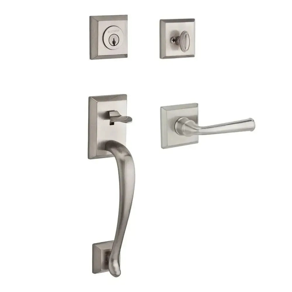 Baldwin ReserveBaldwin Napa Handleset with Interior Federal Lever with Traditional Square Rosette in 