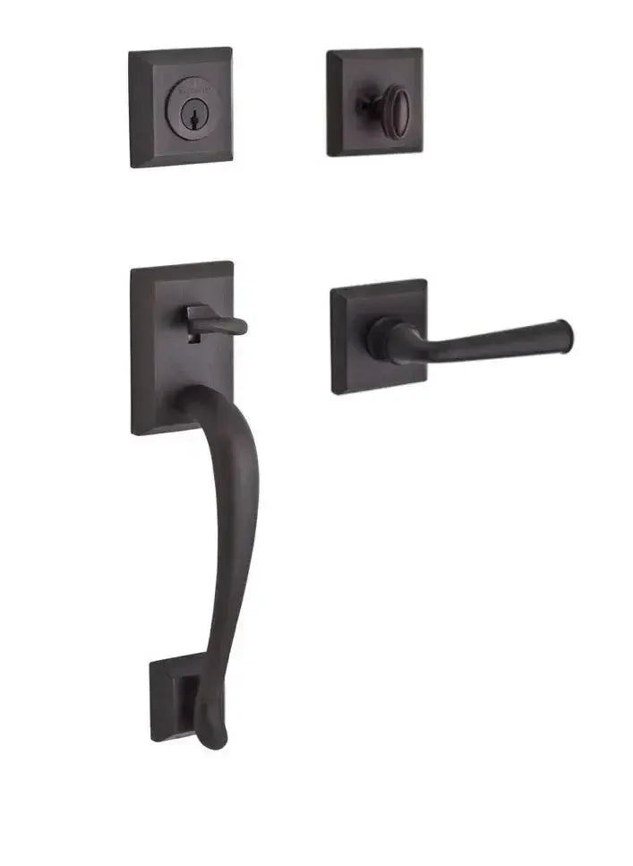 Baldwin ReserveBaldwin Napa Handleset with Interior Federal Lever with Traditional Square Rosette in 