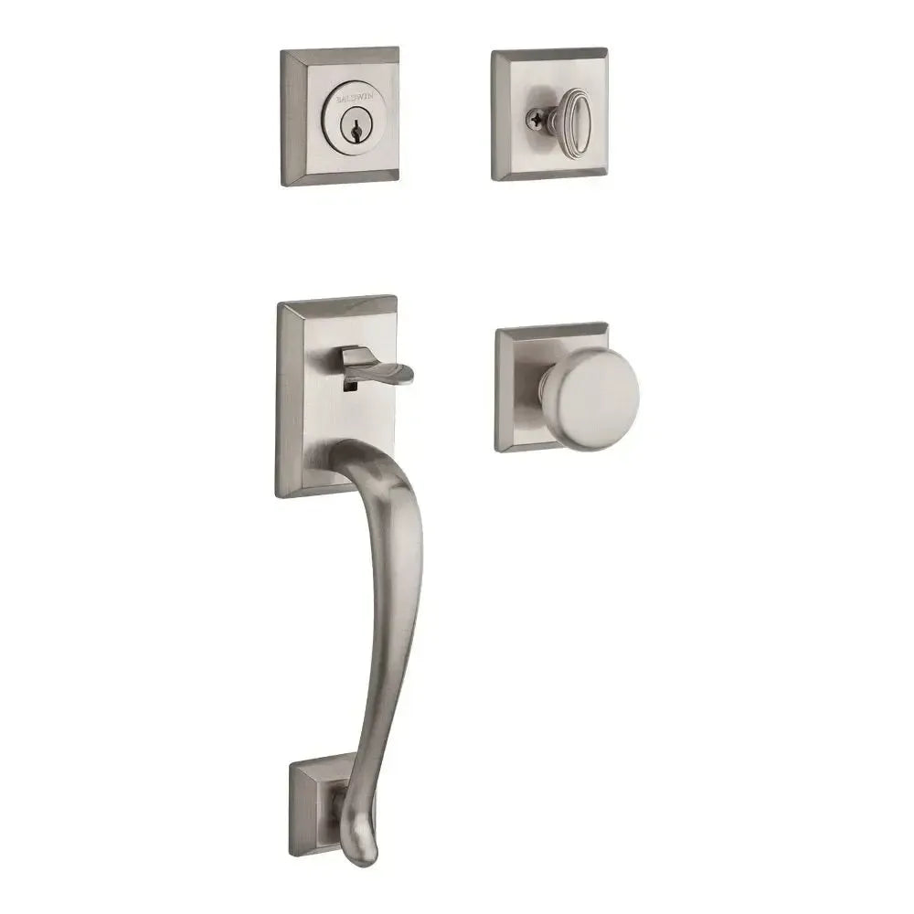 Baldwin ReserveBaldwin Napa Handleset with Interior Round Knob with Traditional Square Rosette in 