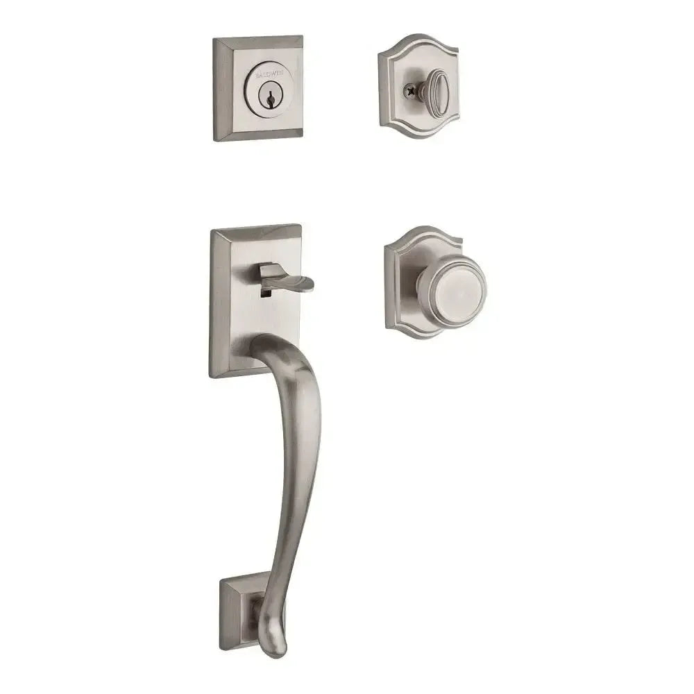 Baldwin ReserveBaldwin Napa Handleset with Interior Traditional Knob with Traditional Arch Rosette in 