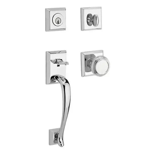 Baldwin ReserveBaldwin Napa Handleset with Interior Traditional Knob with Traditional Square Rosette in 