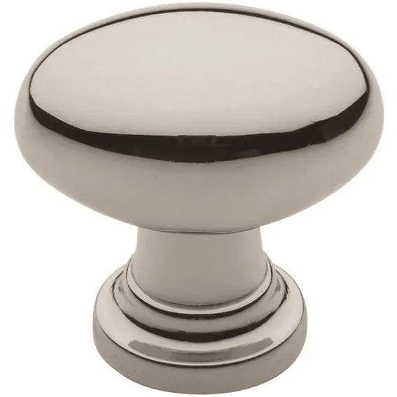 Baldwin Estate Oval Knob 1.25" in Lifetime Polished Nickel finish