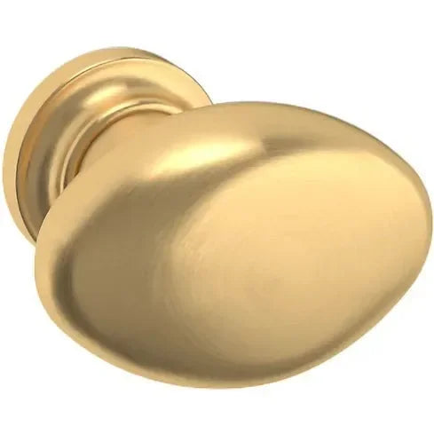 Baldwin Estate Oval Knob 1.25" in Lifetime Satin Brass finish