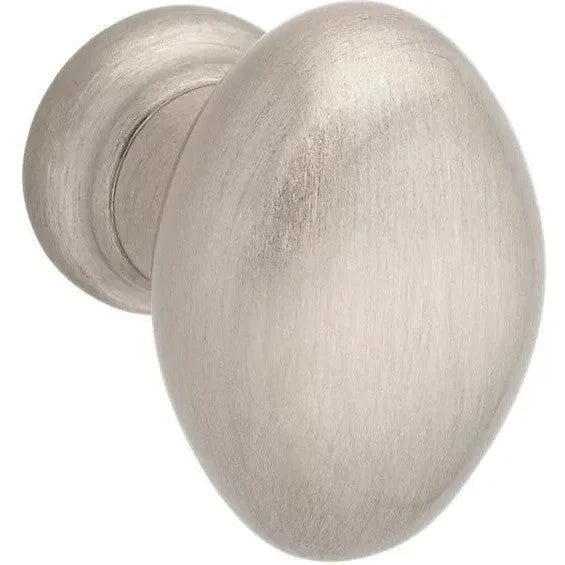 Baldwin Estate Oval Knob 1.25" in Satin Nickel finish
