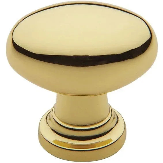 Baldwin Estate Oval Knob 1.25" in Unlacquered Brass finish