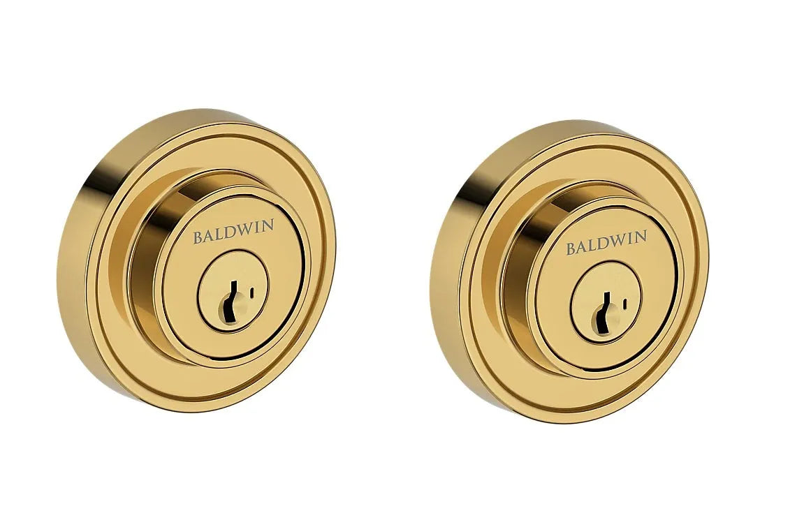 Baldwin Recessed Round Deadbolt in Lifetime Polished Brass finish