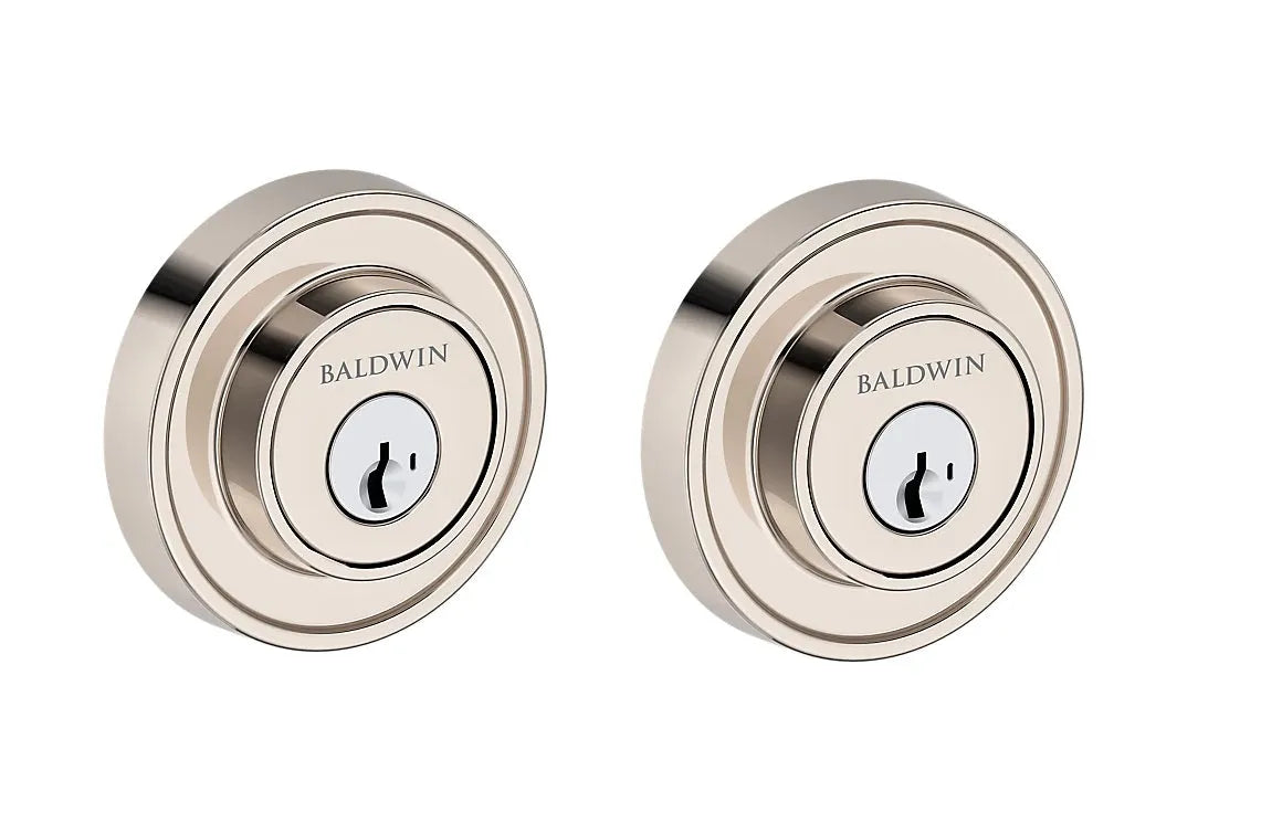 Baldwin Recessed Round Deadbolt in Lifetime Polished Nickel finish