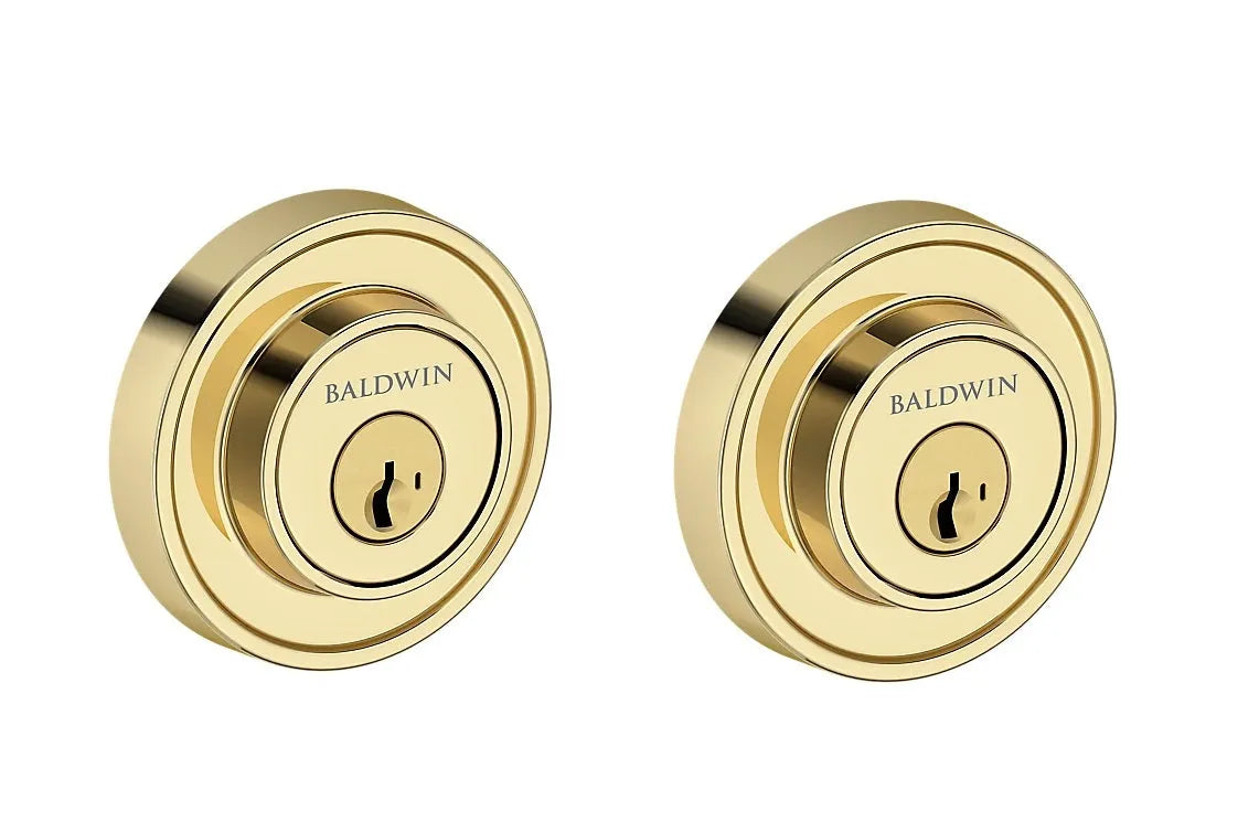 Baldwin Recessed Round Deadbolt in Non-Lacquered Brass finish