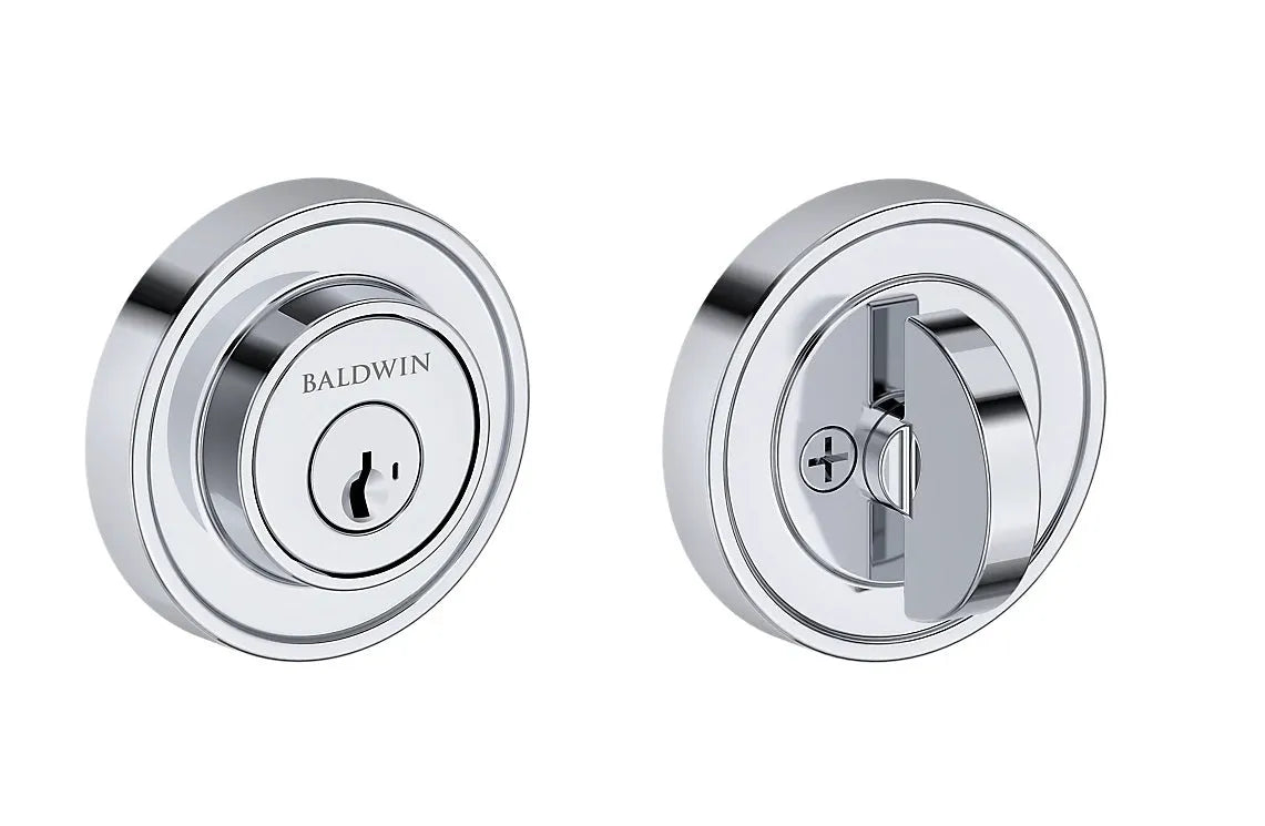 Baldwin Recessed Round Deadbolt in Polished Chrome finish