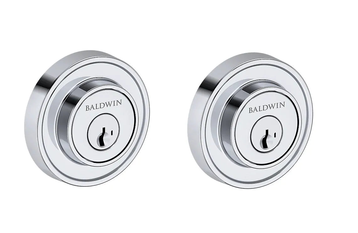 Baldwin Recessed Round Deadbolt in Polished Chrome finish