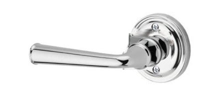 The Baldwin Reserve Federal Lever with Traditional Round Rosette in Polished Chrome finish.