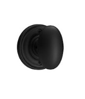 The Baldwin Reserve Ellipse Knob with Traditional Round Rosette in Satin Black finish.