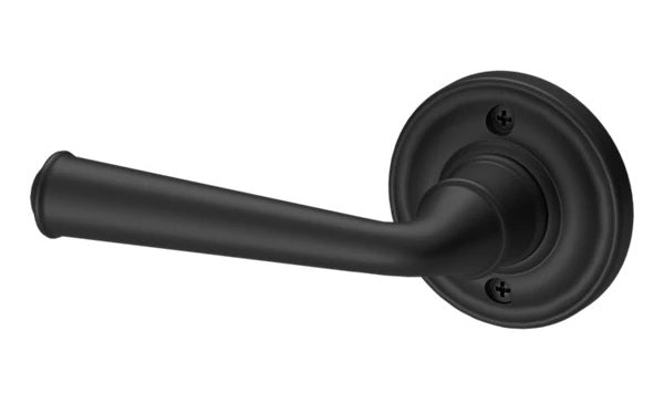 The Baldwin Reserve Federal Lever with Traditional Round Rosette in Satin Black finish.