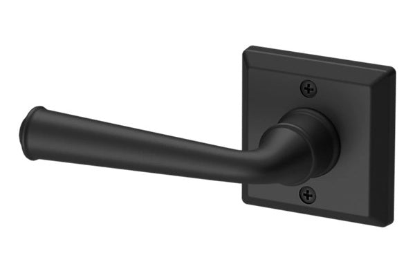 The Baldwin Reserve Federal Lever with Traditional Square Rosette in Satin Black finish.
