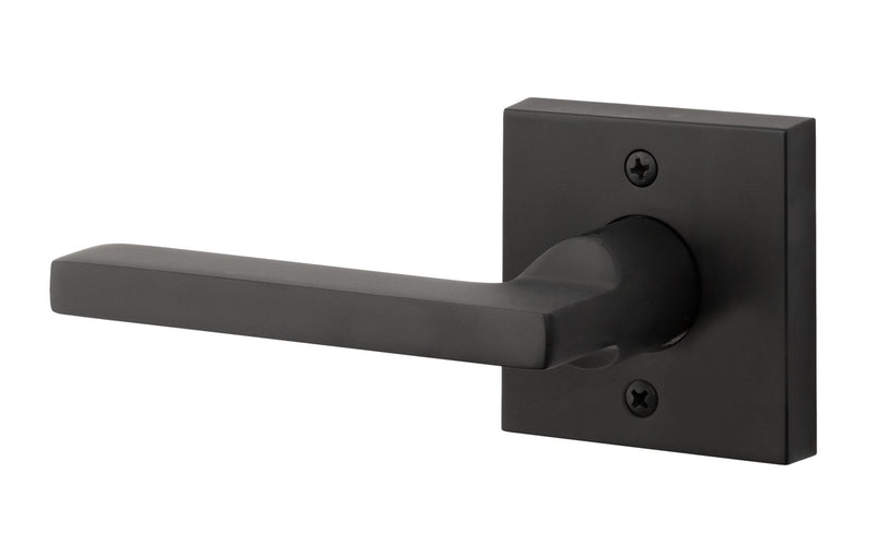 The Baldwin Reserve Square Lever with Contemporary Square Rosette in Satin Black finish.