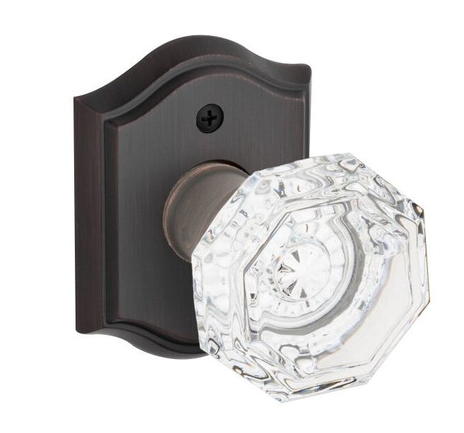 The Baldwin Reserve Crystal Knob with Traditional Arch Rosette in Venetian Bronze finish.