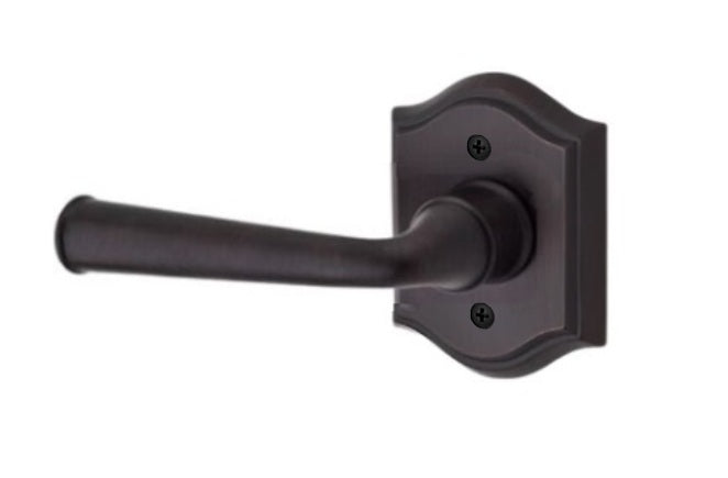 The Baldwin Reserve Federal Lever with Traditional Arch Rosette in Venetian Bronze finish.