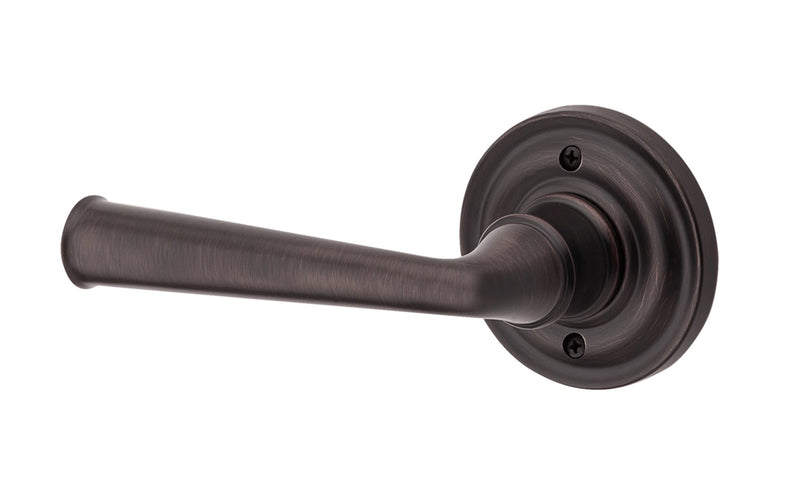 The Baldwin Reserve Federal Lever with Traditional Round Rosette in Venetian Bronze finish.